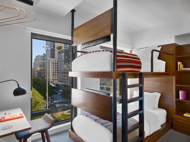 The Arlo Hudson Square hotel in NYC has rooms with bunk beds.