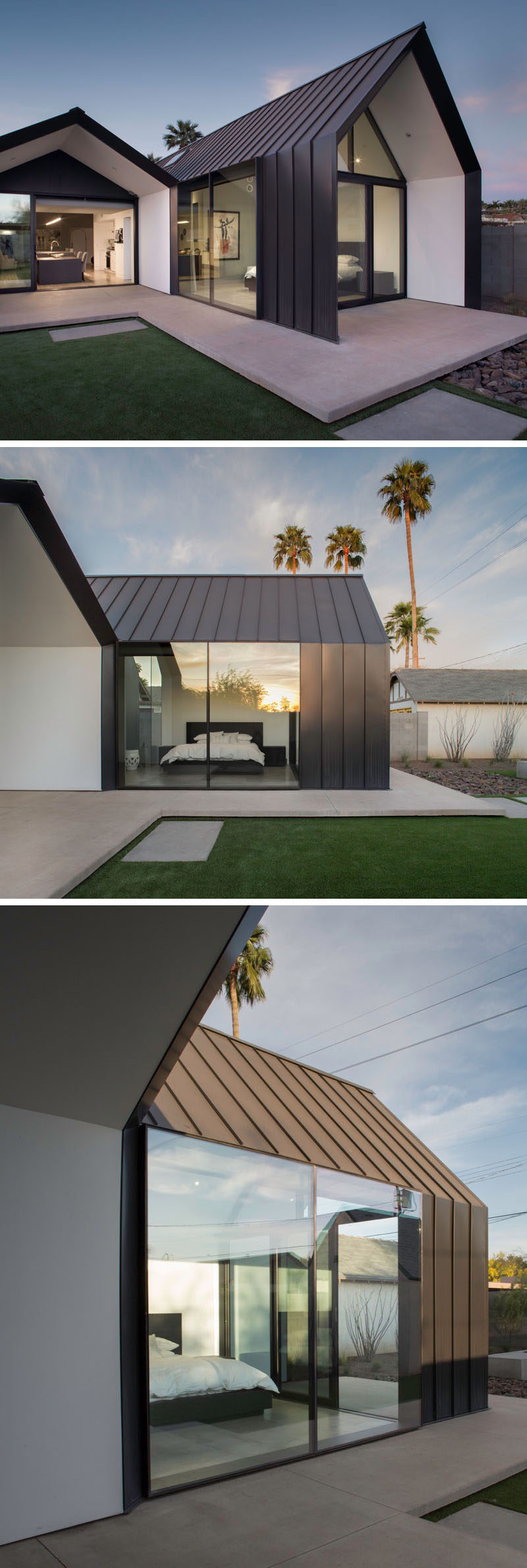 In the rear of this home is a new extension, where a 400 sqft addition was created to house the master bedroom and bathroom.