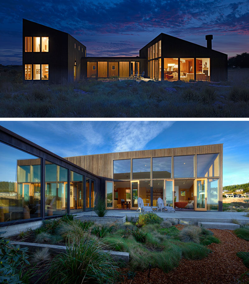 Malcolm Davis Architecture have designed a contemporary wooden home in California, that features a calm and relaxing interior with large windows.