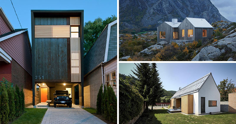 Here are 11 examples of small modern houses from around the world that show how style can be achieved even on a small scale. #SmallHouse #ModernHouse #ModernArchitecture #SmallHome