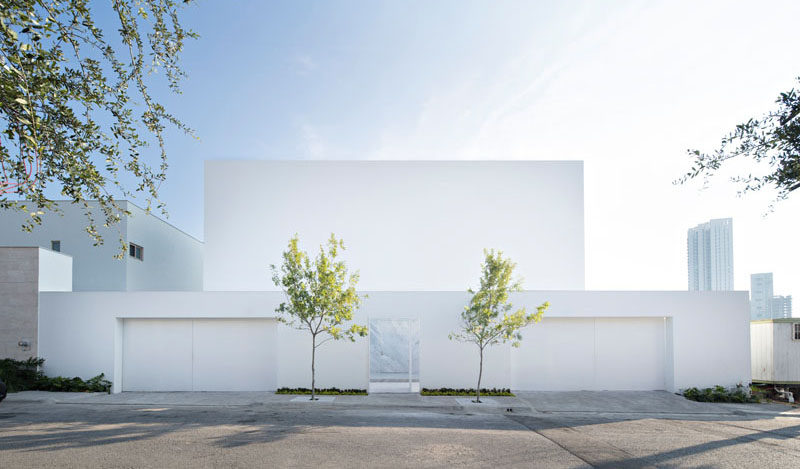 GLR Arquitectos have designed this bright white, modern home in Monterrey, Mexico, that's a tribute to Luis Barragán, a great Mexican architect whose designs had a strong presence of light.