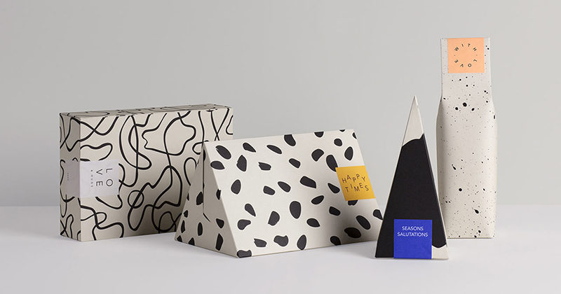 This new collection of gift boxes are covered in contemporary abstract designs