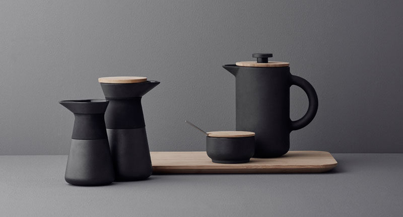 17 Modern Coffee Makers That You'll Want To Show Off // With double insulation, this simple matte black French Press with a wooden lid, will keep your coffee warm well into your second cup.