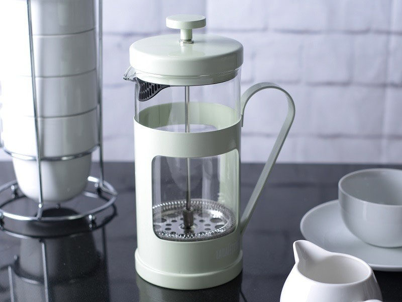 17 Modern Coffee Makers That You'll Want To Show Off // Start your mornings with this pastel colored French press coffee maker and you're sure to have a stellar day.