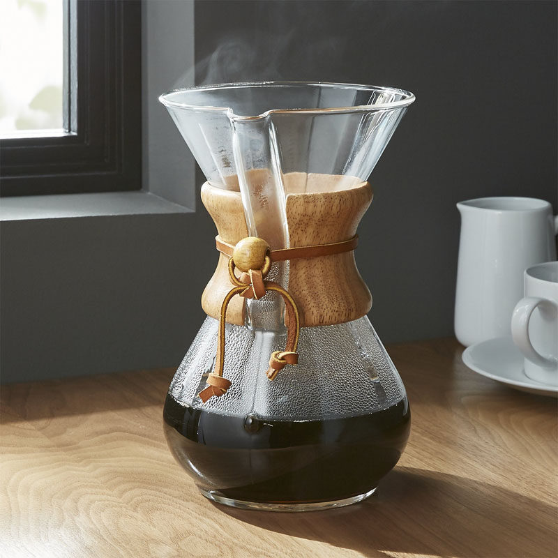 17 Modern Coffee Makers That You'll Want To Show Off // The iconic Chemex coffee maker has become a staple in many kitchens for it's reputation of making a great cup of coffee and looking good while doing it.