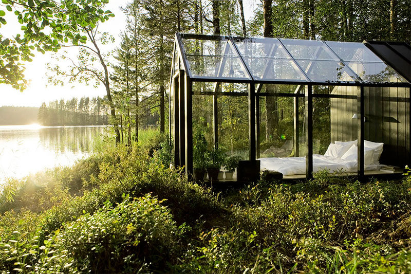Ville Hara of Avanto Architects, together with Linda Bergroth, designed this modular greenhouse with shed that can be used as a bright garden oasis.