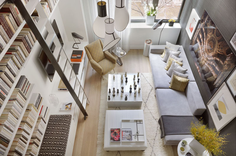 Interior Design Ideas - 17 Modern Living Rooms As Seen From Above | The angular furniture in this small living room has been softened up with the inclusion of natural elements the stump side table and plants scattered throughout the room.