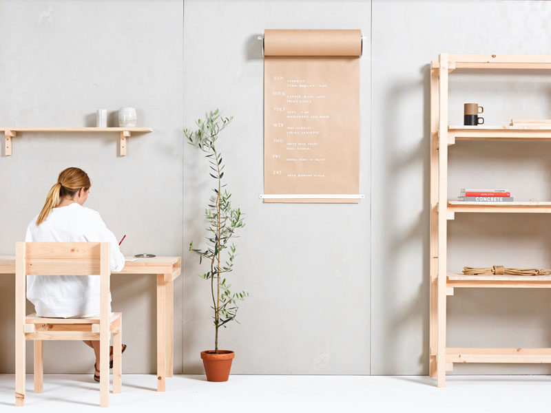 Wall Decor Idea - Install A Paper Roll Holder To Create A Fun Place To Write Lists Or Let Kids Draw