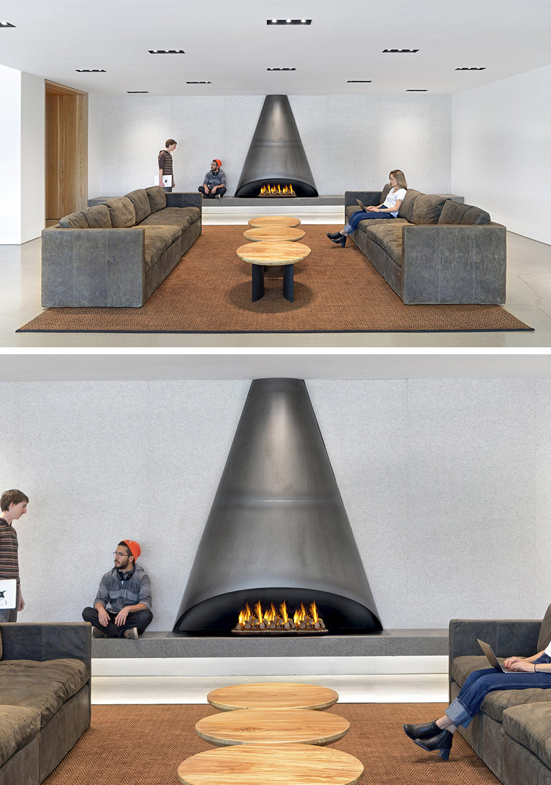 Modern Fireplace Surround Ideas - This cone-shaped black steel design would look great in any living room