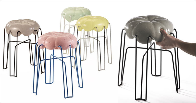 Unique Modern Furniture Design - Inspired by the value and power of play, German product designer Paul Ketz has created Marshmallow - a steel framed stool covered with a soft foam seat that mimics the look of fluffy marshmallow creme.