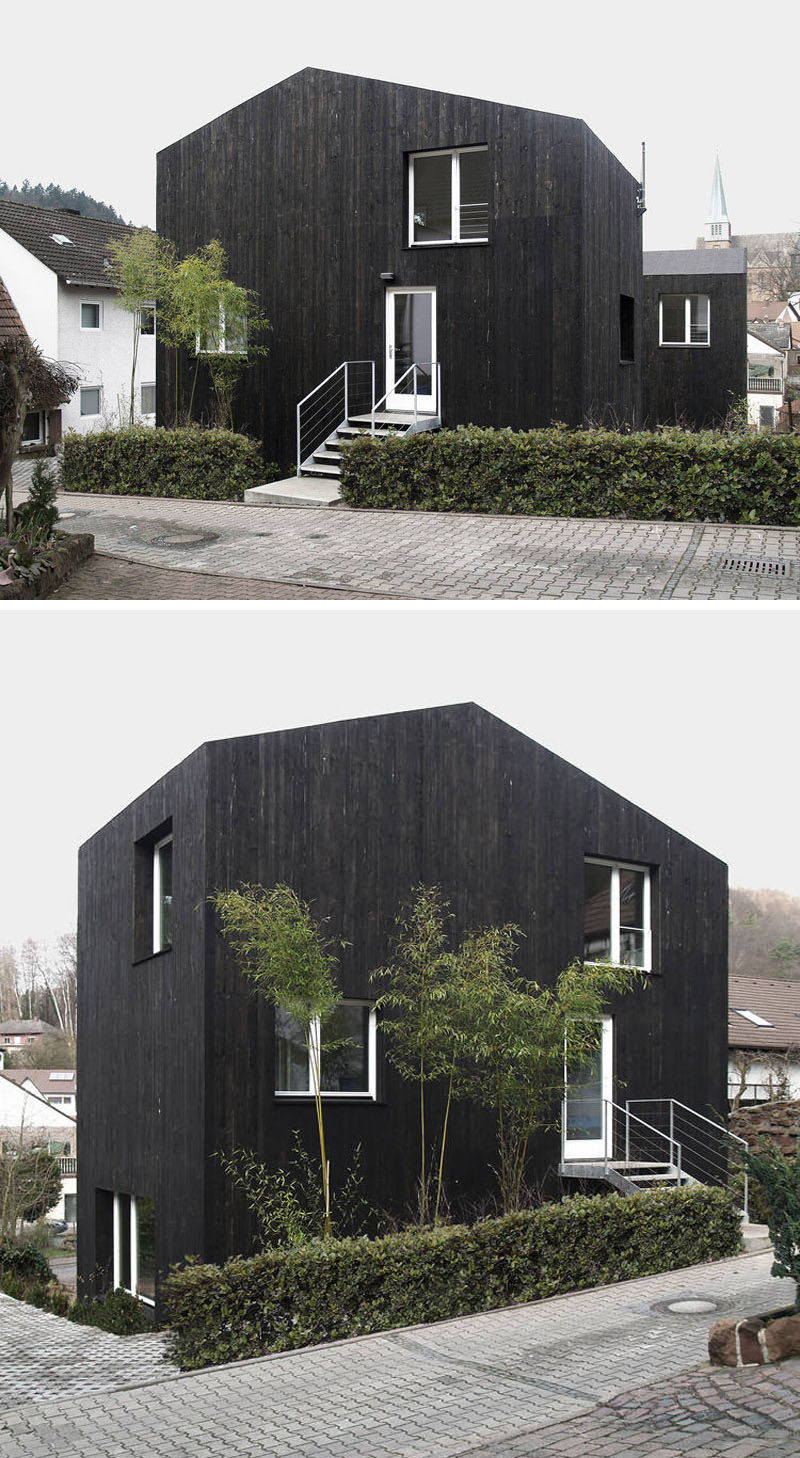 House Exterior Colors – 14 Modern Black Houses From Around The World / Two small black wood clad buildings make up this unique single family home.