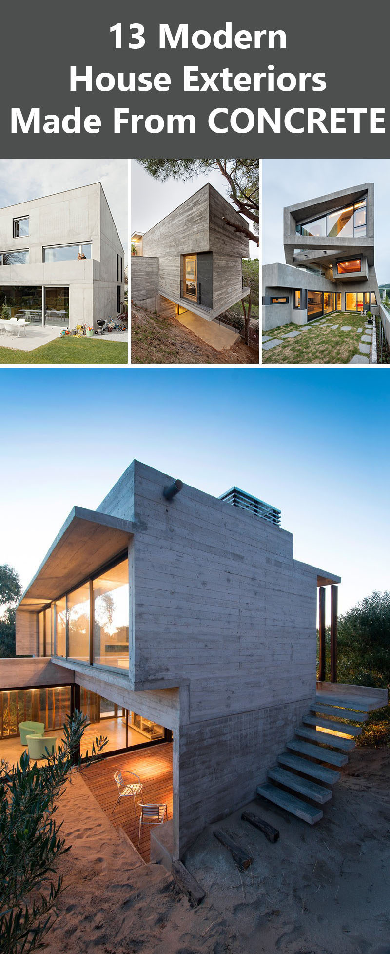 13 Modern House Exteriors Made From Concrete