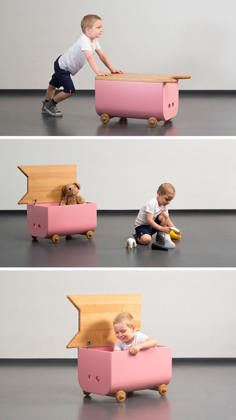 This collection of modern kids furniture in the shapes of farm animals can also be used as toys