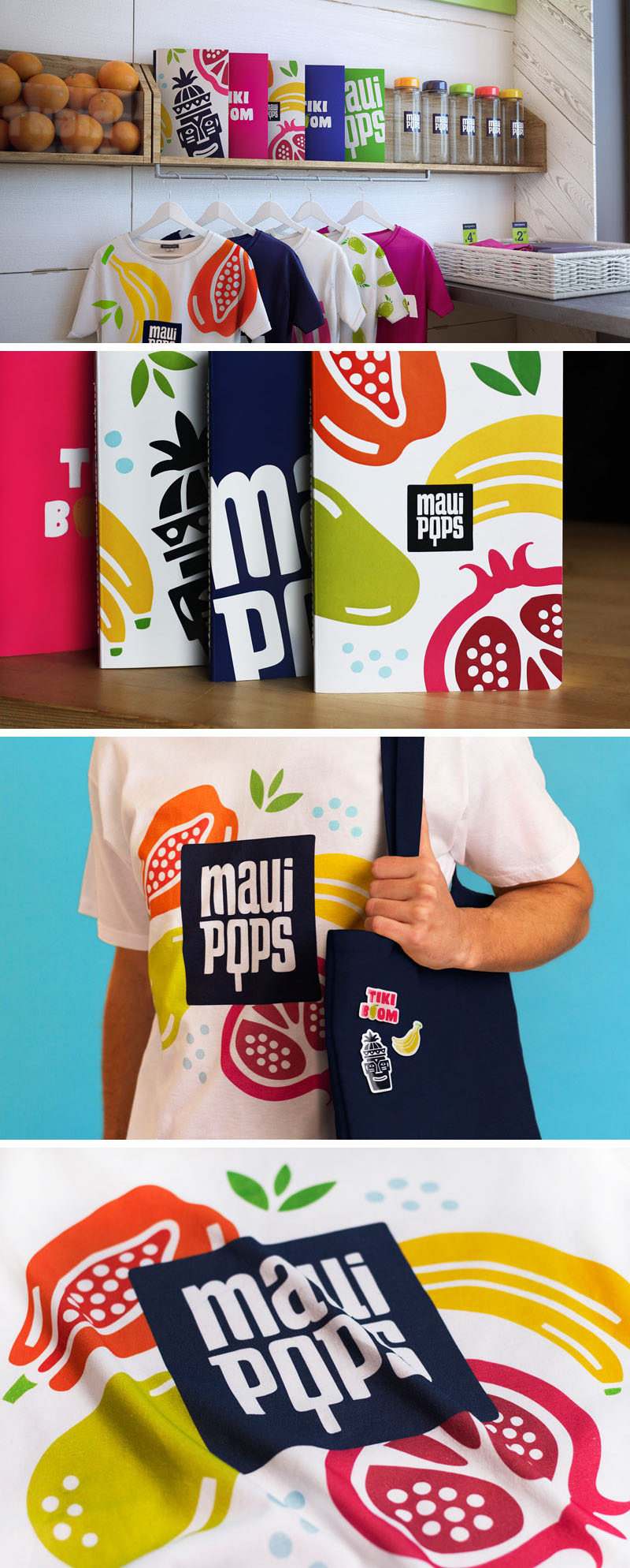 Brandon Archibald Studio have created a retail concept design for the branding, identity and interior design for Maui Pops, a popsicle and juice store in Hawaii.