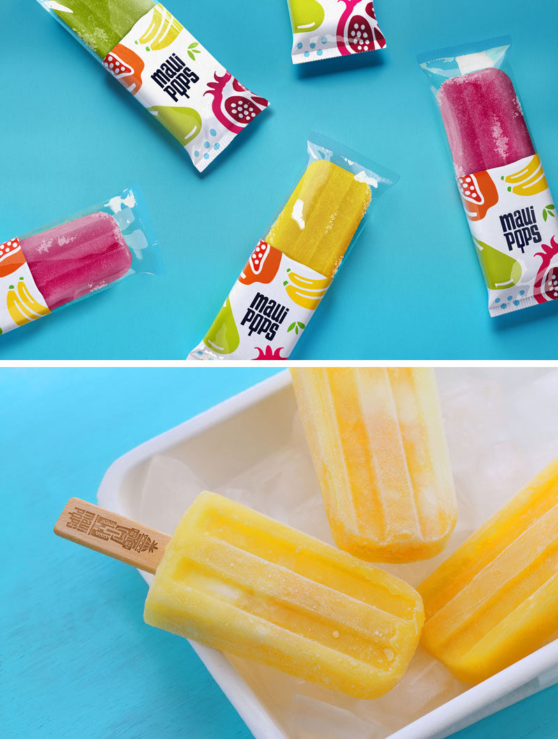 Brandon Archibald Studio have created a retail concept design for the branding, identity and interior design for Maui Pops, a popsicle and juice store in Hawaii.