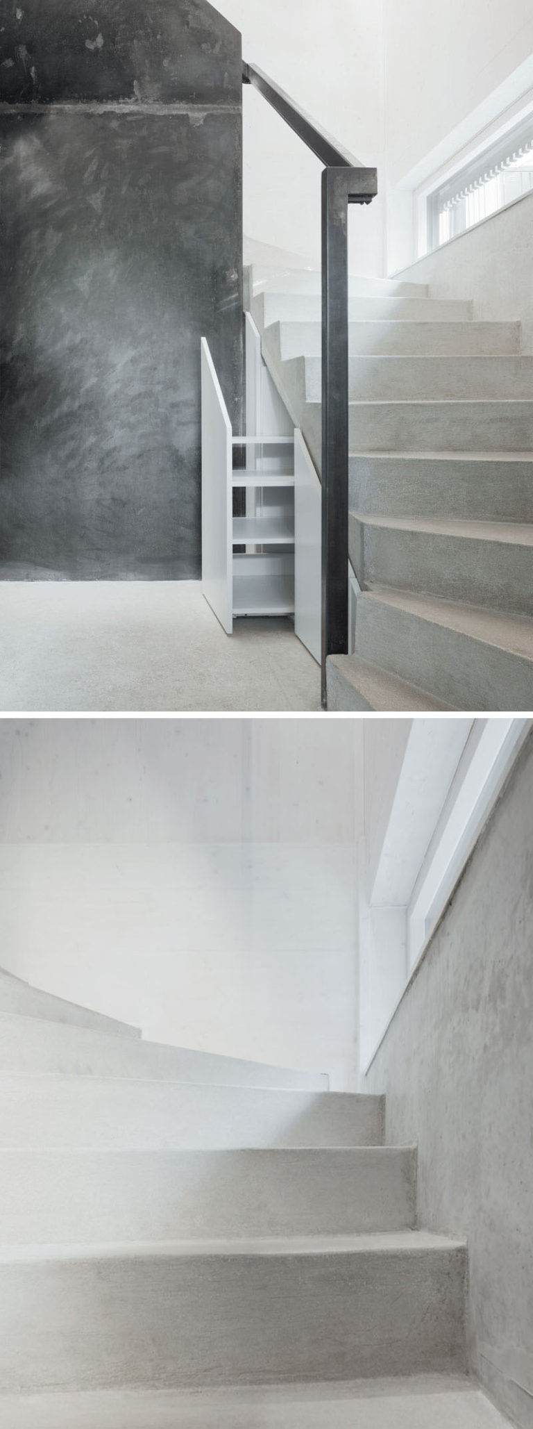 An angular exterior surrounds the minimalist interior of this house in ...