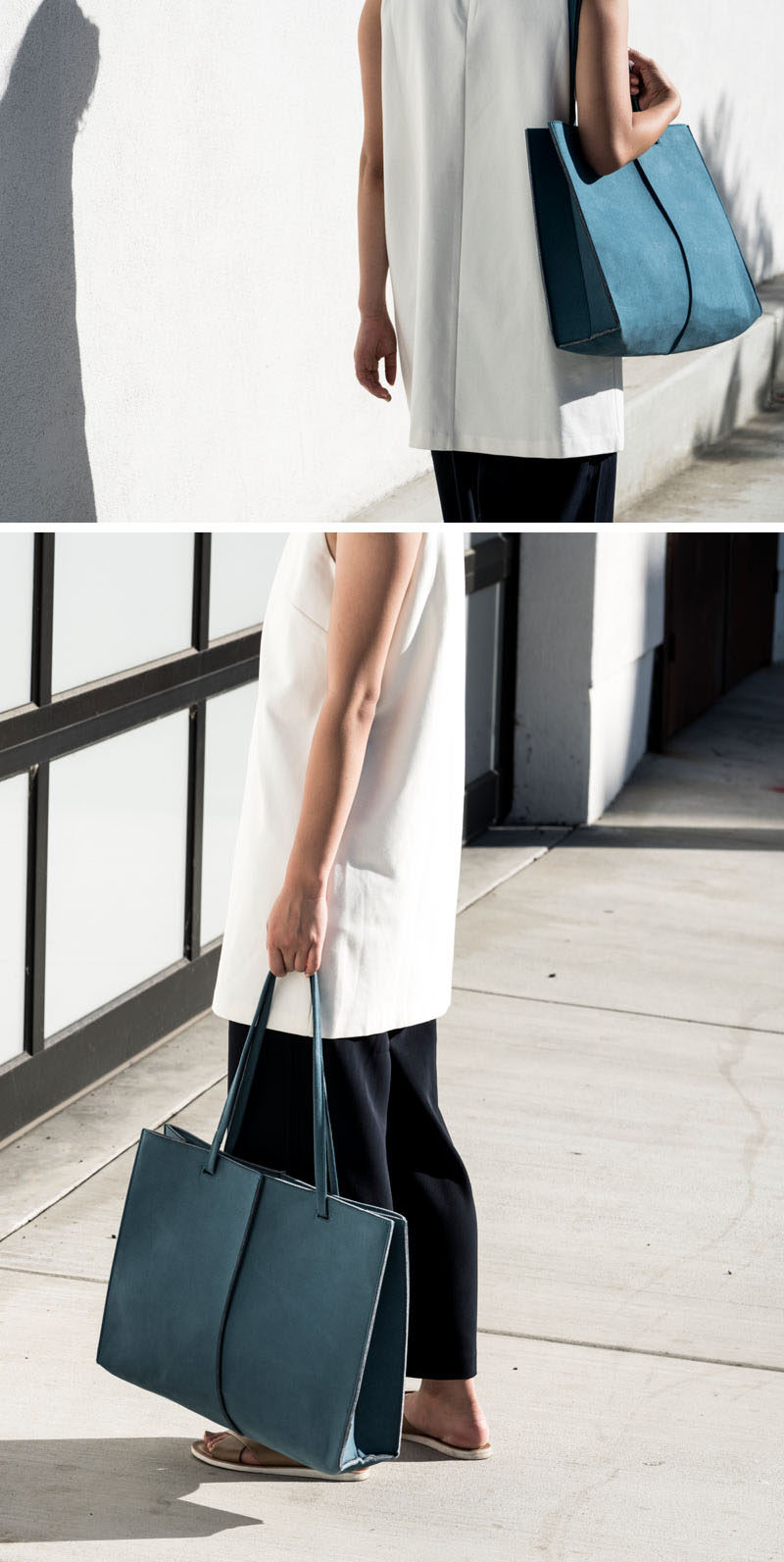 Women's Fashion Ideas - The M.R.K.T.'s Spring 2017 Collection Featuring Minimalist Totes // This lightweight tote is the perfect everyday carry-all bag. The long shoulder straps make it easy to throw over your shoulder and the hardworking material allows it to keep its shape.