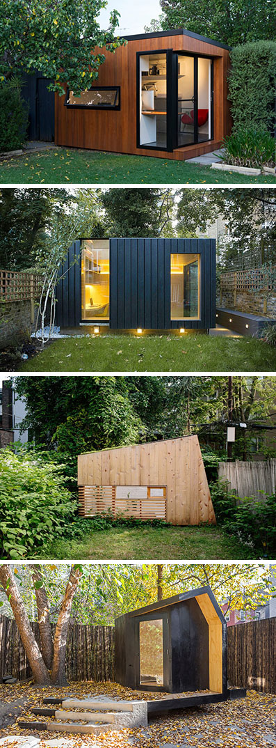 Here are 14 examples of modern backyard home offices, art studios, gyms, and hideouts that take backyard sheds to a whole new level.