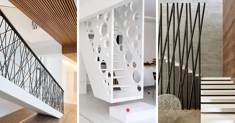 Here are 11 examples of creative safety railings on stairs that show how railings don't have to be boring and can be the focal point in a house.