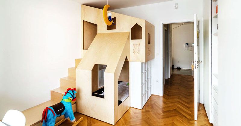 A Custom Bunk Bed Tucks Neatly Into, Small Space Bunk Bed Designs