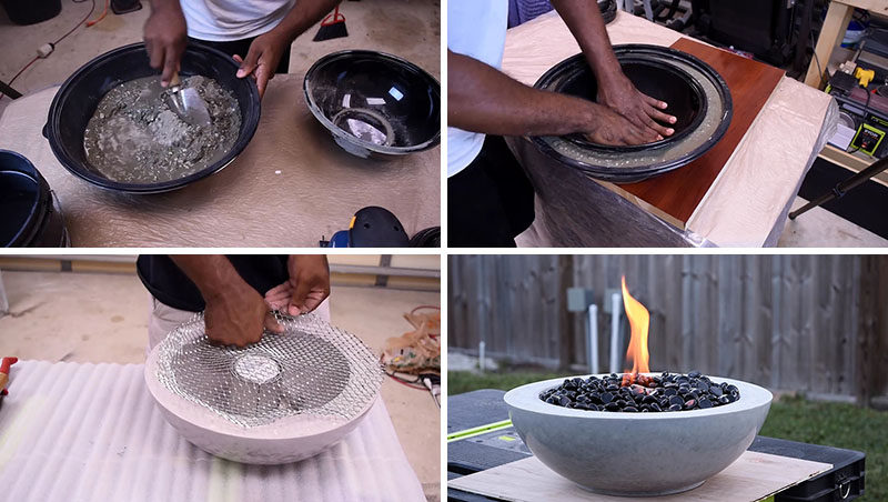 Here's a modern DIY concrete outdoor fire bowl that will help to get your backyard ready for summertime entertaining.