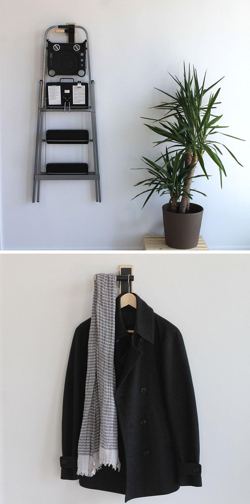 IPPINKA have designed Lift, a minimal mulit-use wall-mounted hook made from steel, wood, and leather, that can hold everything from your jacket to a full sized bike.