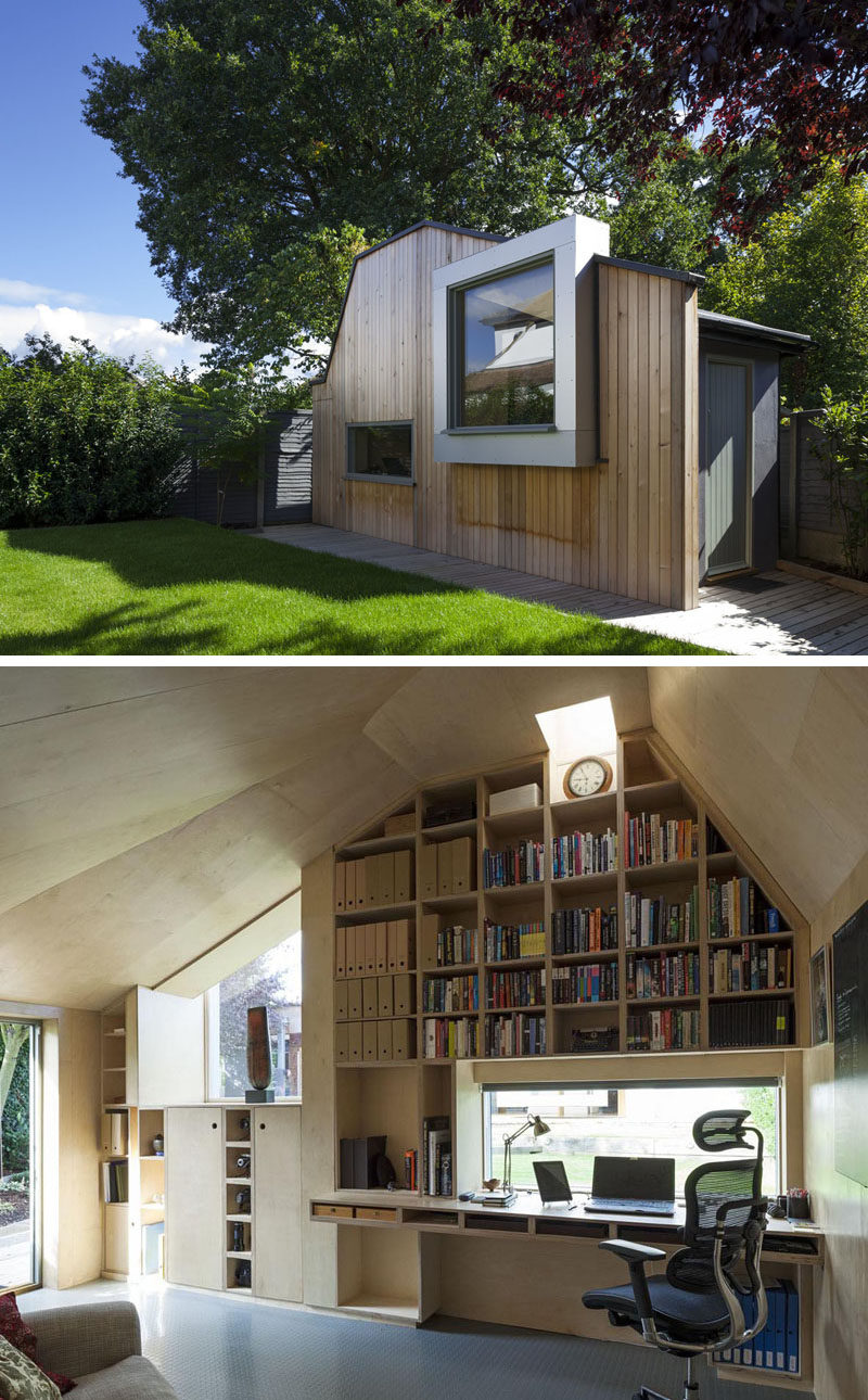 A modern backyard home office for a writer.