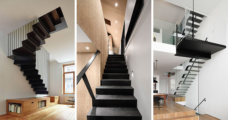 Adding black to your interior is simple way to make it feel sophisticated and modern. Here are 12 examples of modern black stairs to see just what we mean.