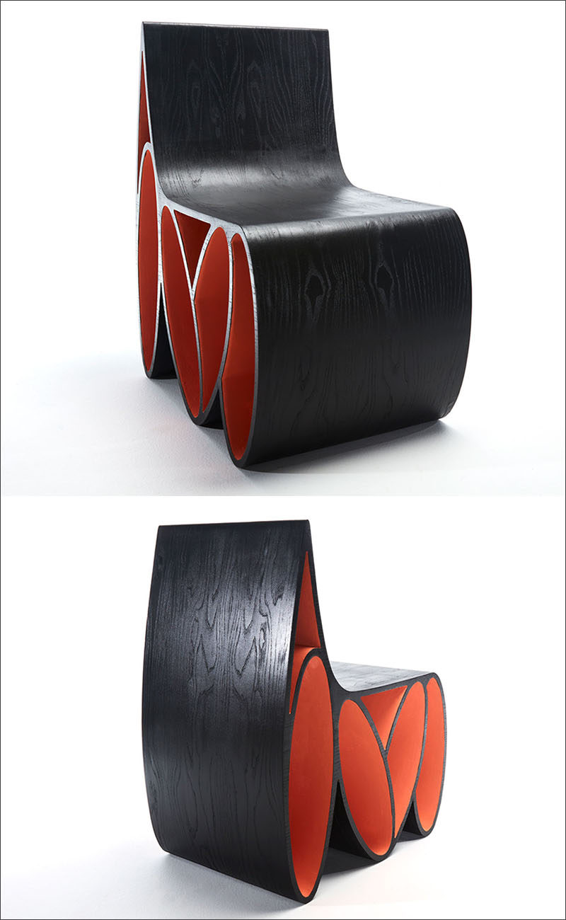 Jason Mizrahi has designed the Loop Chair, a sculptural wood chair made from ash with a lacquered ebony finished veneer.