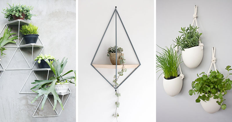 10 Modern Wall Mounted Plant Holders To, Wooden Wall Plant Pot Holder