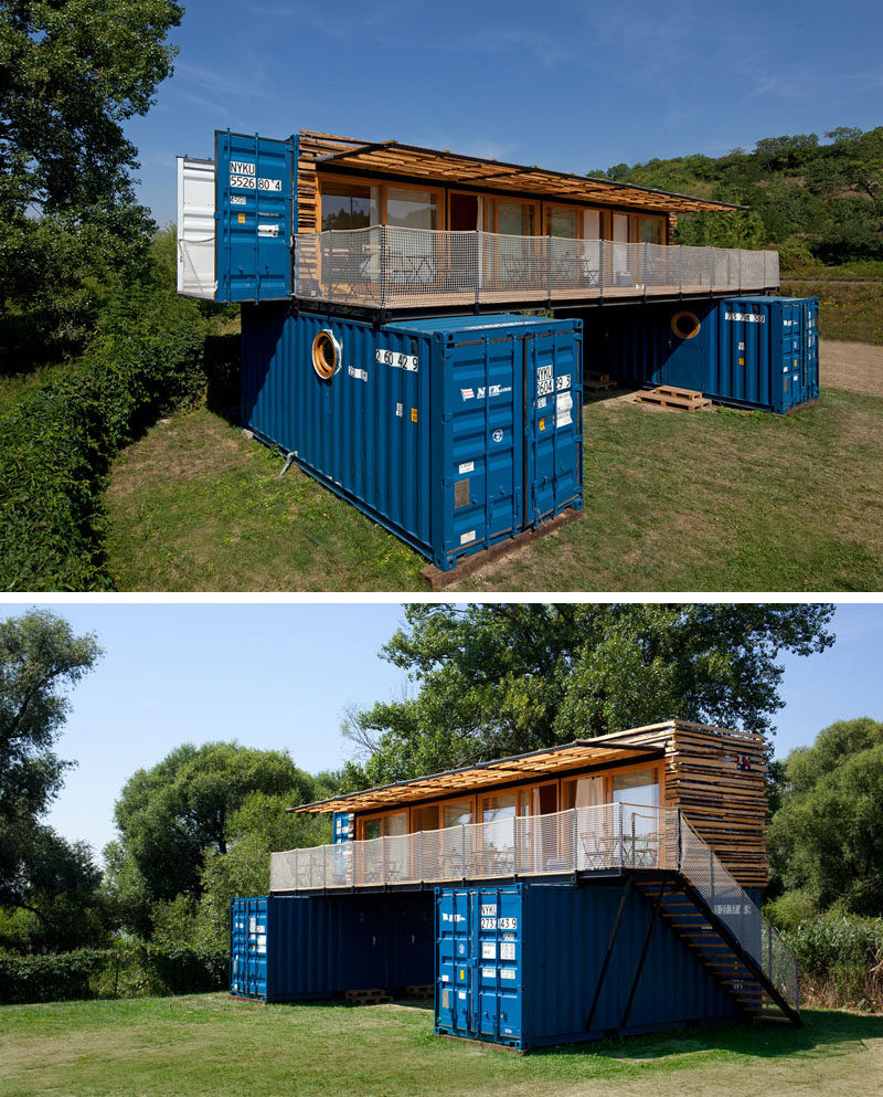 Artikul Architects have designed this small boutique hotel named ContainHotel, in Treboutice, Czech Republic, and they named it that as it's made from shipping containers.