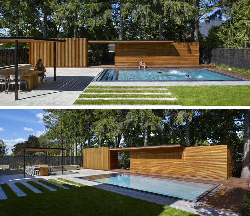 A Pool House Was Designed To Contain