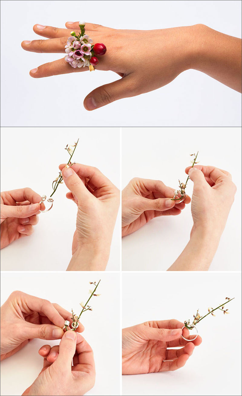 Ikebana is the Japanese art of thoughtfully arranging flowers with a focus on fostering closeness with nature. It was also the inspiration for the Ikebana Ring designed by Gahee Kang.