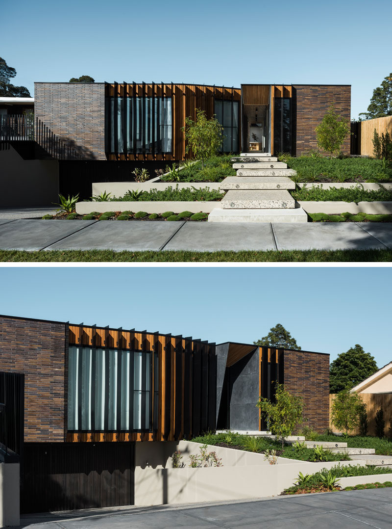 FIGR. Architecture & Design have designed this dark brick home in Australia, that wraps around a central courtyard.