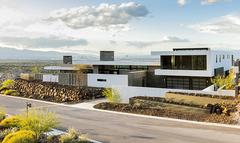 This large modern house in Nevada has views of Las Vegas.