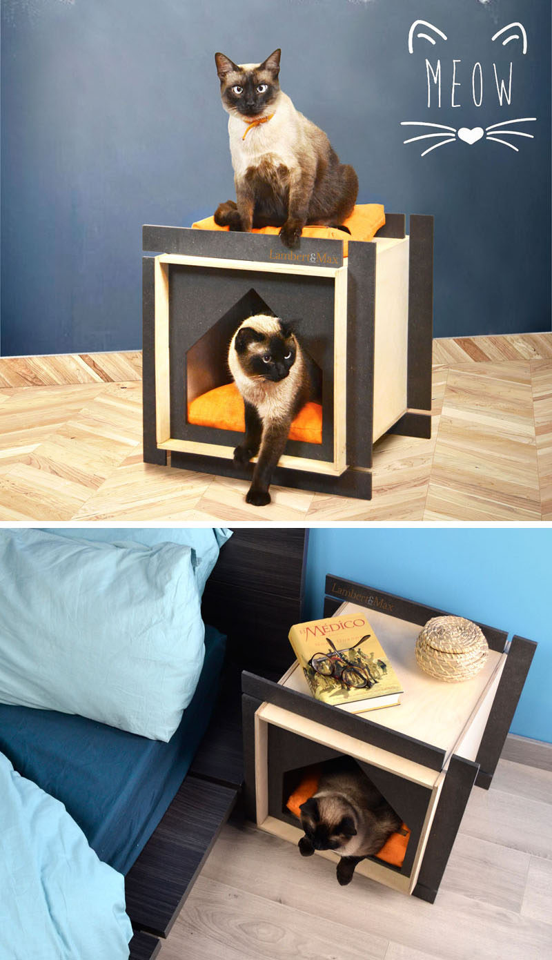 Inspired by the lack of modern pet houses on the market, pet furniture company Lambert&Max created a line of pet houses for cats and dogs that feature clean and simple designs, that are made from birch plywood and wood fibers. 