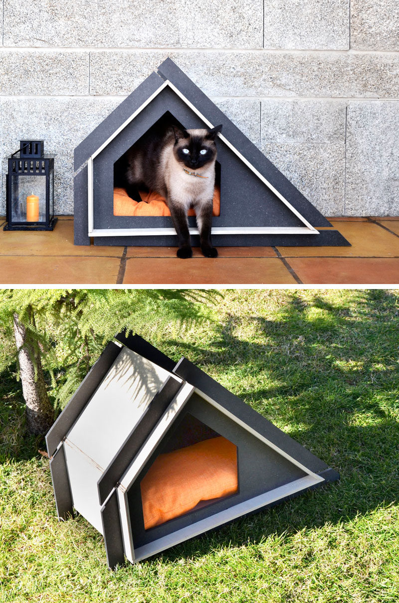 Inspired by the lack of modern pet houses on the market, pet furniture company Lambert&Max created a line of pet houses for cats and dogs that feature clean and simple designs, that are made from birch plywood and wood fibers. 