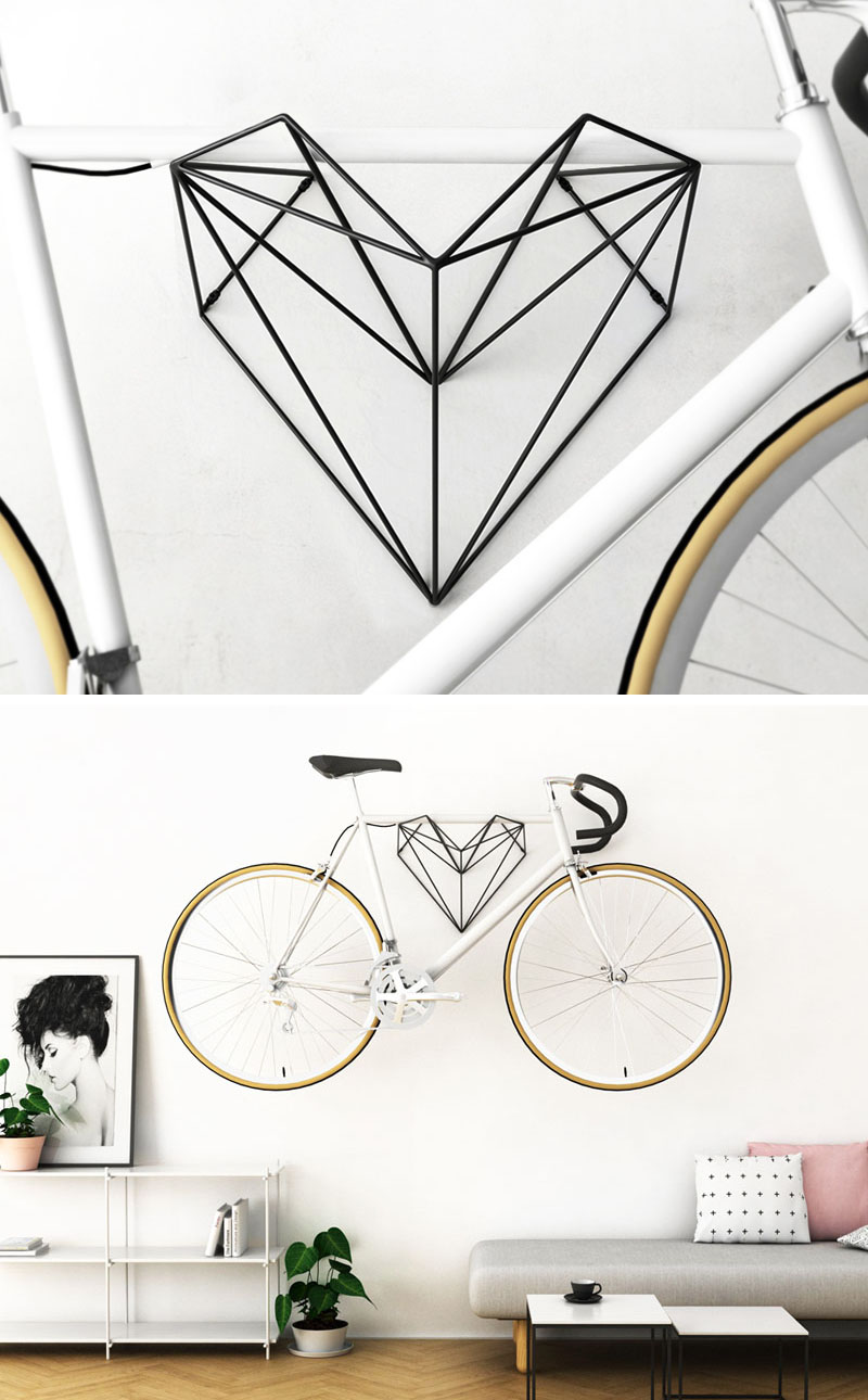 A HeartShaped Bike Hanger Designed For Bike Lovers