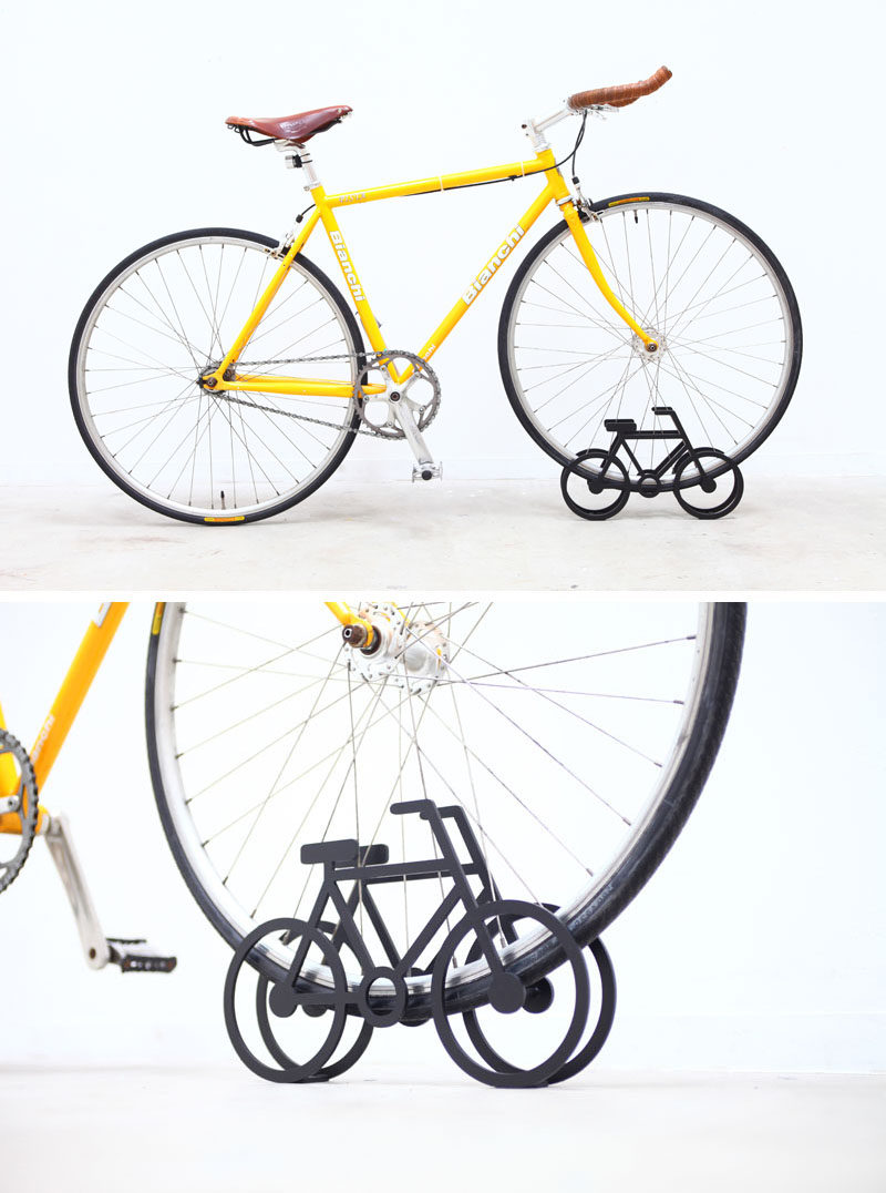 Designer Yuma Kano has created a fun and quirky bike stand that's in the shape of a bicycle.