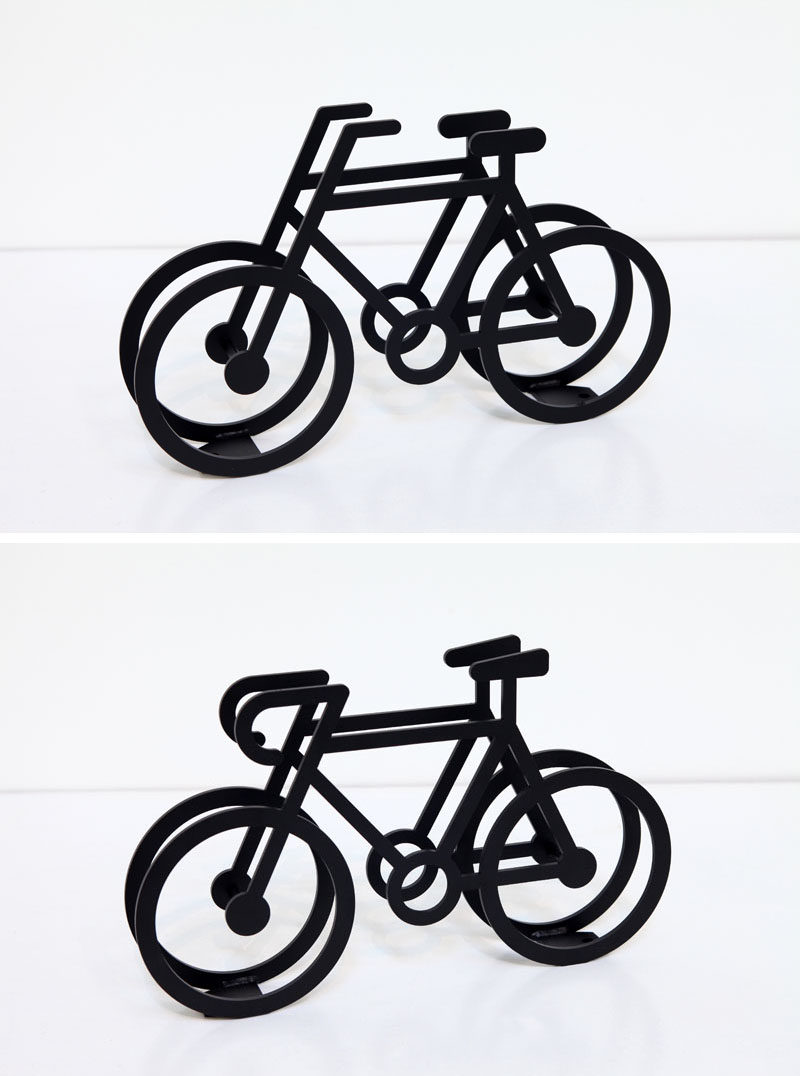 Designer Yuma Kano has created a fun and quirky bike stand that's in the shape of a bicycle.