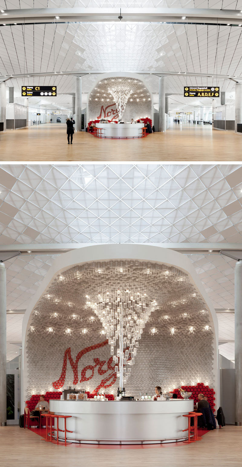 Over 4,000 Glass Jars Have Been Used To Line The Walls And Ceiling Of This Airport Bar In Oslo