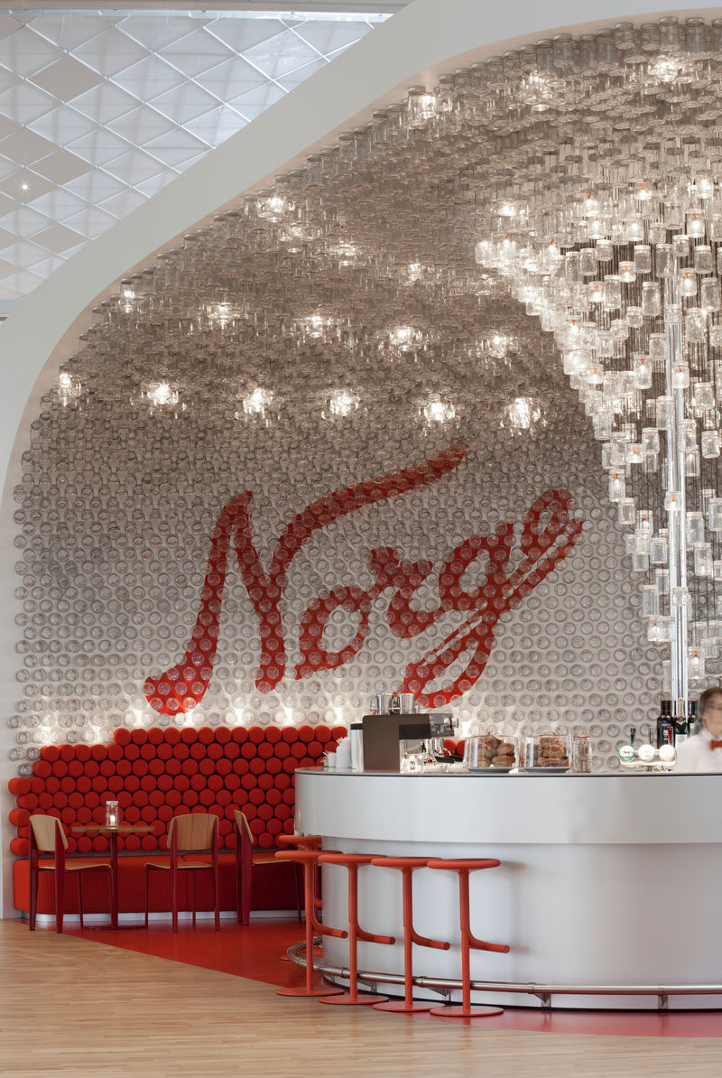 Over 4,000 Glass Jars Have Been Used To Line The Walls And Ceiling Of This Airport Bar In Oslo