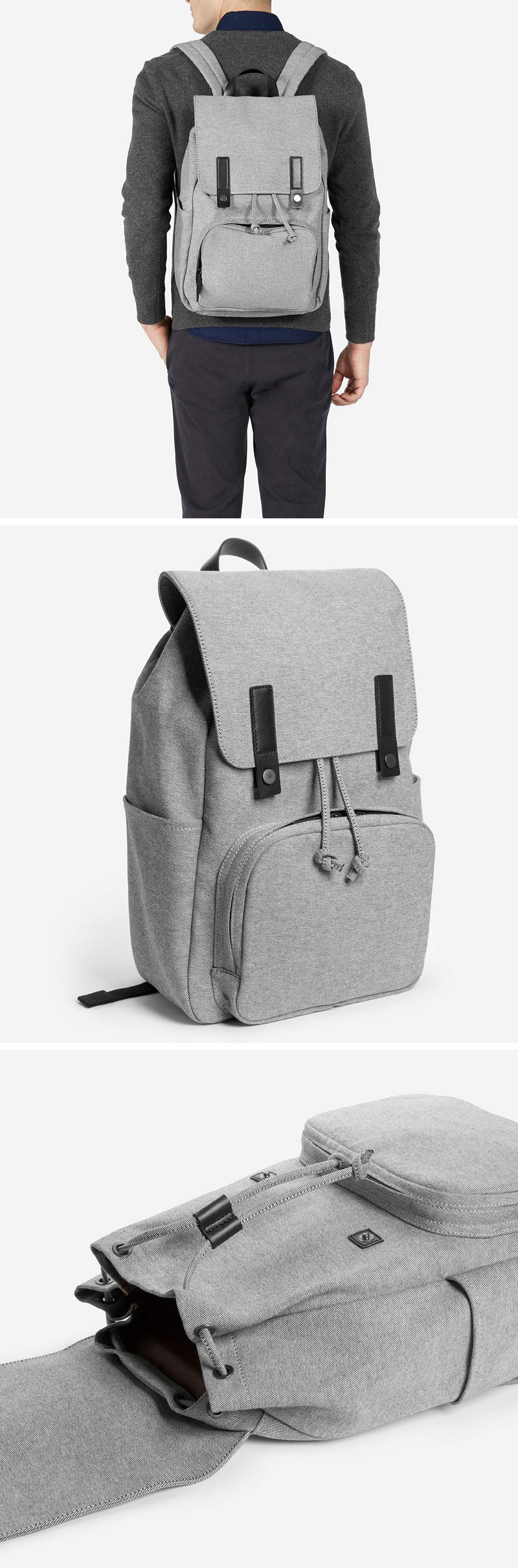 This modern grey backpack has all the components of the perfect everyday bag - comfortable straps, ample storage, and water-resistant material on the exterior to keep all your things protected.