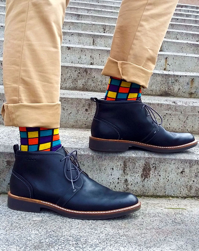 These Rubik's cube inspired socks are nice and bright making an outfit extra funky and modern.