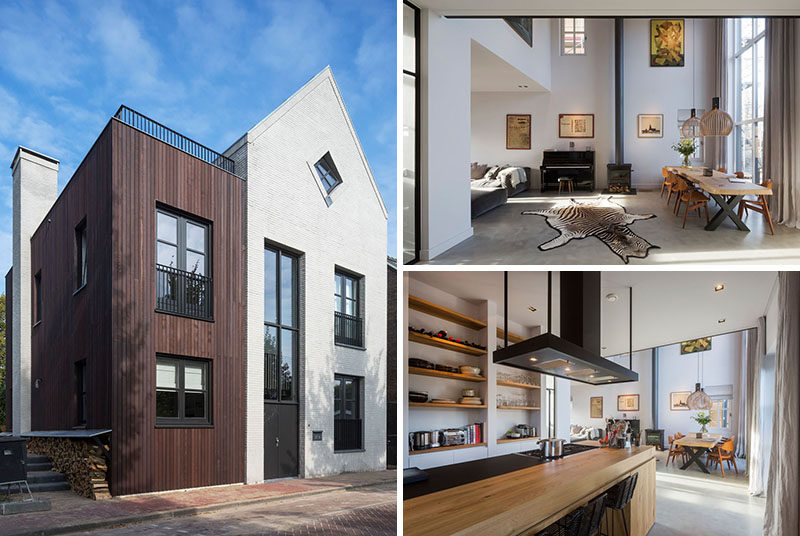 Dutch firm HOYT Architecten have designed a contemporary house in Amsterdam, that's reminiscent of a converted barn or industrial building. Sturdy and strong, this home met the client's expectations of having a house where their kids could walk in with muddy feet.