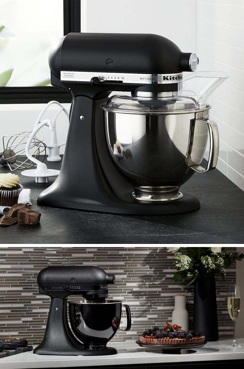 This modern matte black stand mixer is the ultimate display of luxury and allows you to bake the fluffiest cakes and cookies.