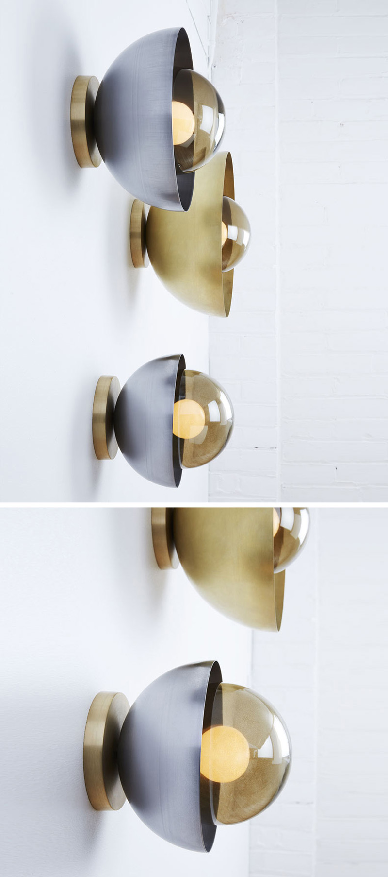 The metallic materials allow these modern wall light fixtures to reflect light, creating a soft glow in your interior. 