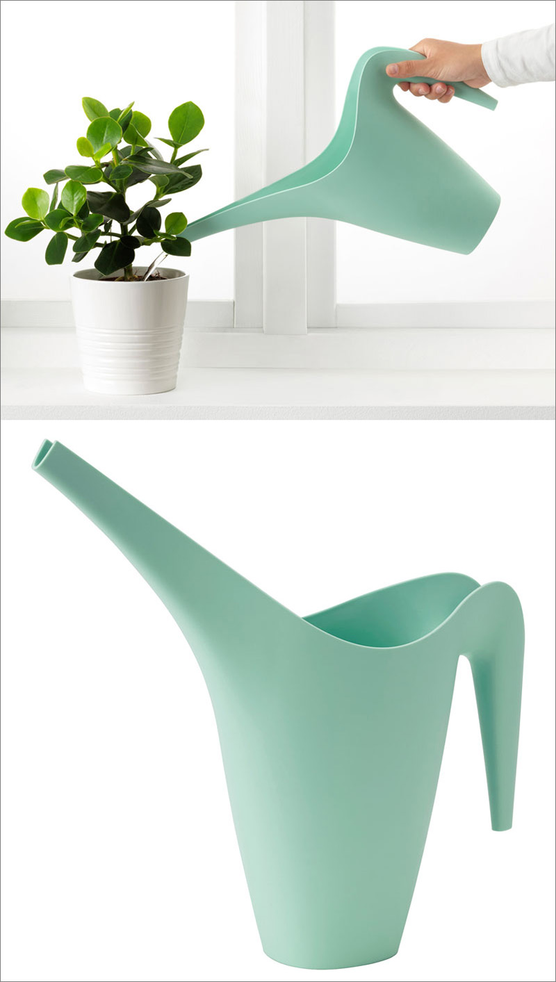 This modern pastel watering can is large enough to be used on your potted plants outside, and is compact enough to be used on your indoor plants.  #Gardening #WateringCans #ModernWateringCan #Plants