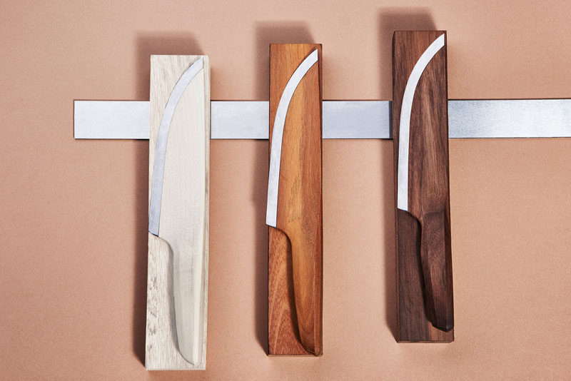 German design firm LIGNUM have created //SKID - a sustainable chef knife made from 97% wood and 3% high alloyed carbon steel.