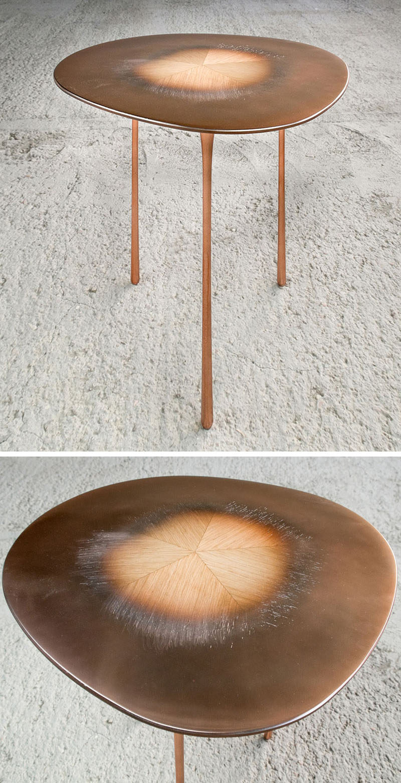 Design studio UUfie, have created The Echo Series, a collection of modern tables that have been designed using a technique of combining hardwood and metal.